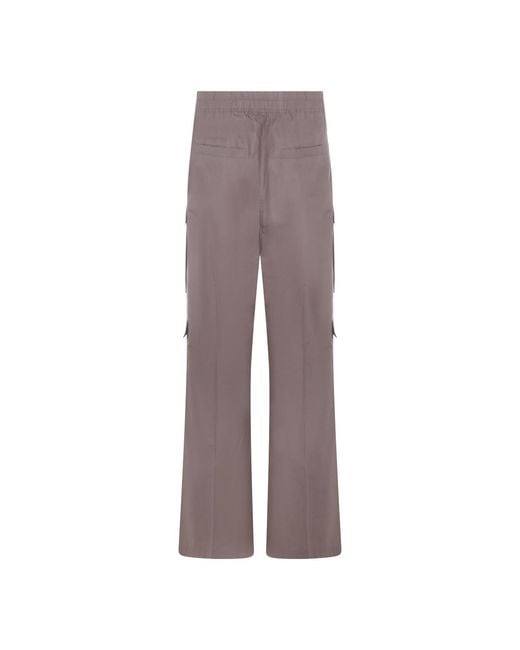 Rick Owens Gray Drawstring Cargo Trousers for men