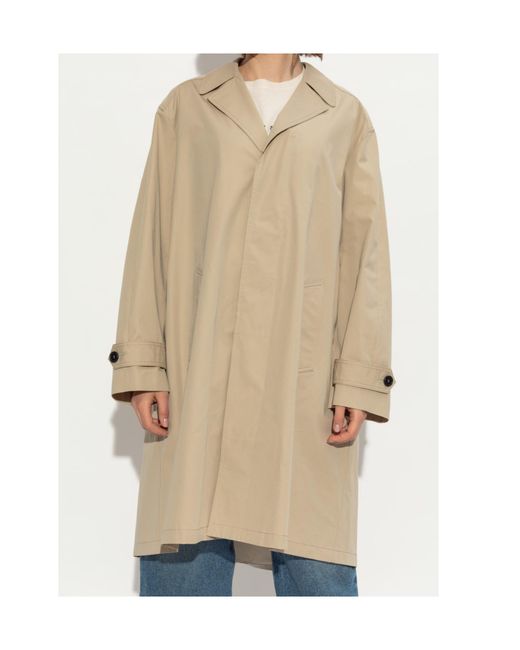 MM6 by Maison Margiela Natural Curved Hem Coat