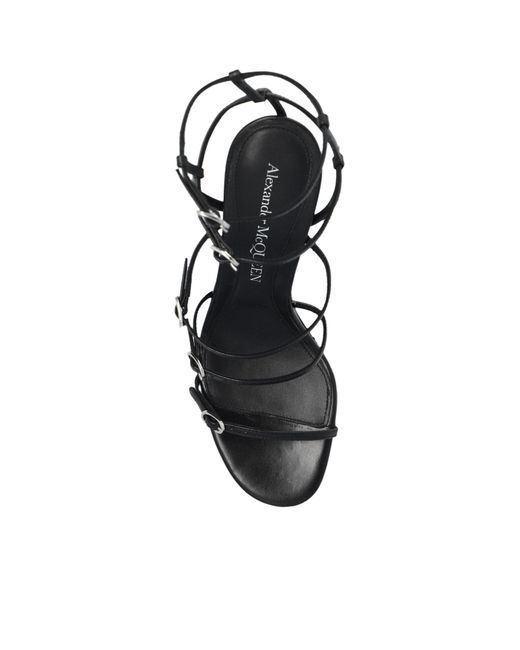 McQueen Metallic Strap Buckled Sandals