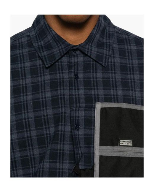 Martine Rose Blue Checked Long-Sleeved Shirt for men