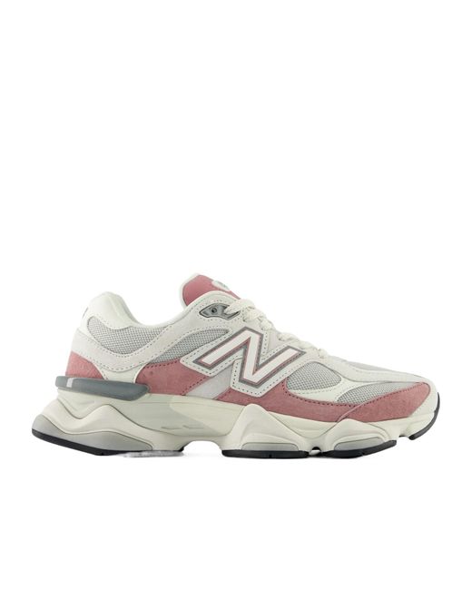 New Balance White 9060 Lace-Up Sneakers for men