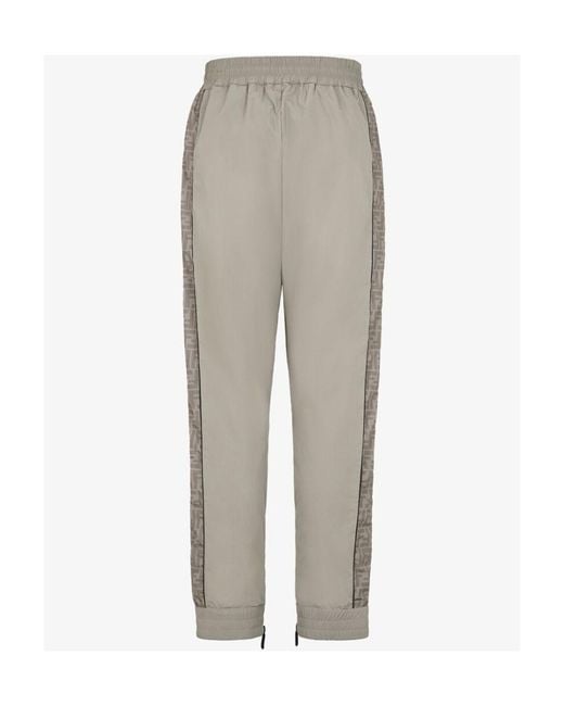 Fendi Gray Logo Printed Drawstring Track Pants for men