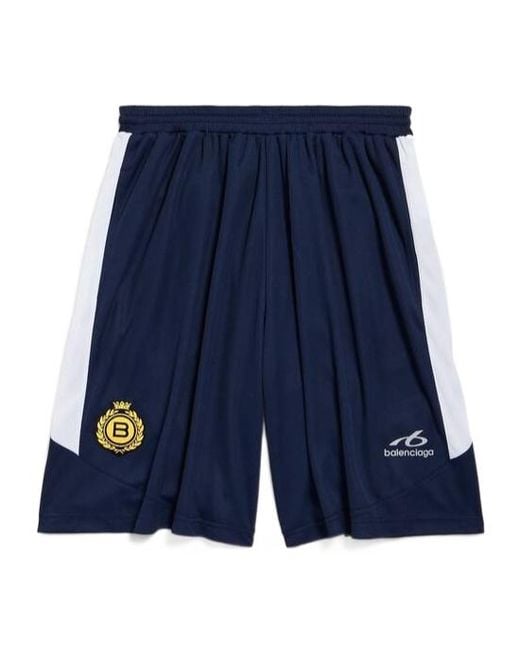 Balenciaga Blue Soccer Baggy Shorts for men