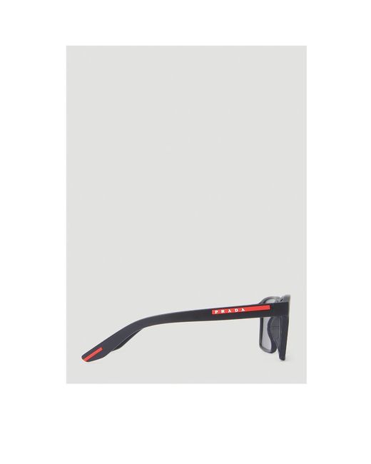 Prada Linea Rossa White Geometric Frame Sunglasses for men