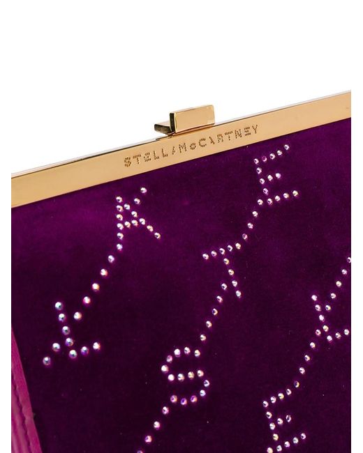 Stella McCartney Purple Mini Logo-Printed Crossbody Bag