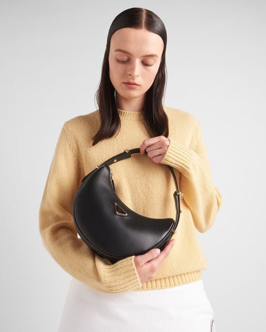 Prada Black Arqué Re-Nylon Mini Recycled-Nylon Shoulder Bag