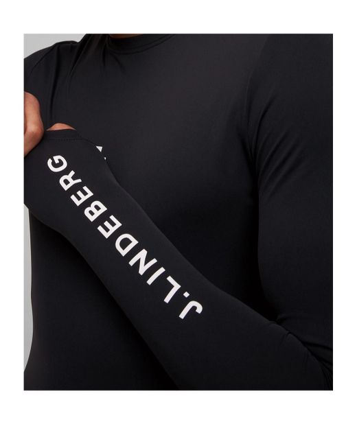 J.Lindeberg Black Long Sleeve Logo T-Shirt for men
