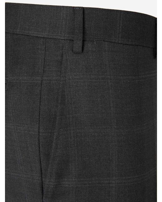 Canali Black Check-Pattern Single-Breasted Suit for men