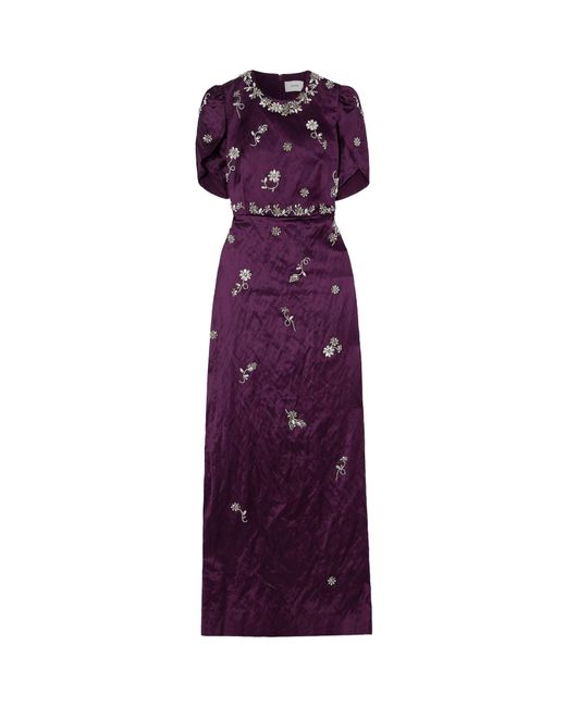 Erdem Purple Short-Sleeved Dress