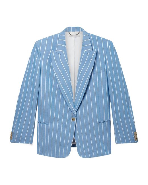Stella McCartney Blue Striped Single-Breasted Blazer