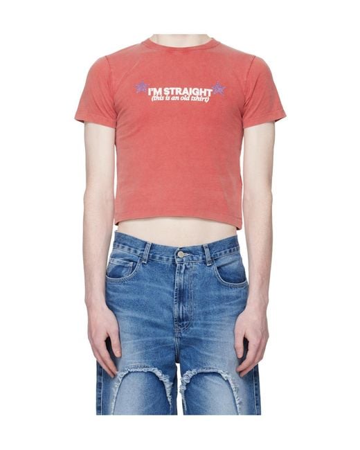 Carne Bollente Blue Crew Neck Short-Sleeved T-Shirt for men