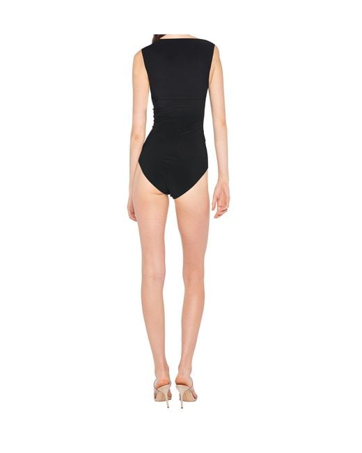 Norma Kamali Black Ruched Sleeveless Top