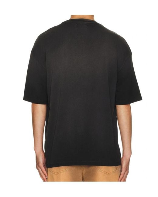 Amiri Black Spliced Logo Crewneck T-Shirt for men