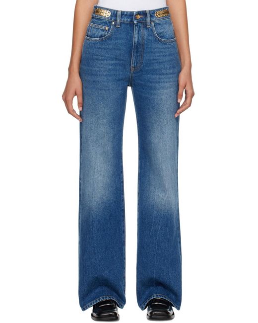 Rabanne Blue Baggy Wide-Leg Jeans