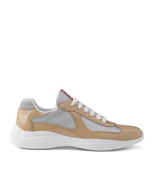 Prada White America's Cup Leather Sneakers for men