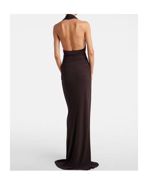 Christopher Esber Black Cutout Halterneck Jersey Maxi Dress