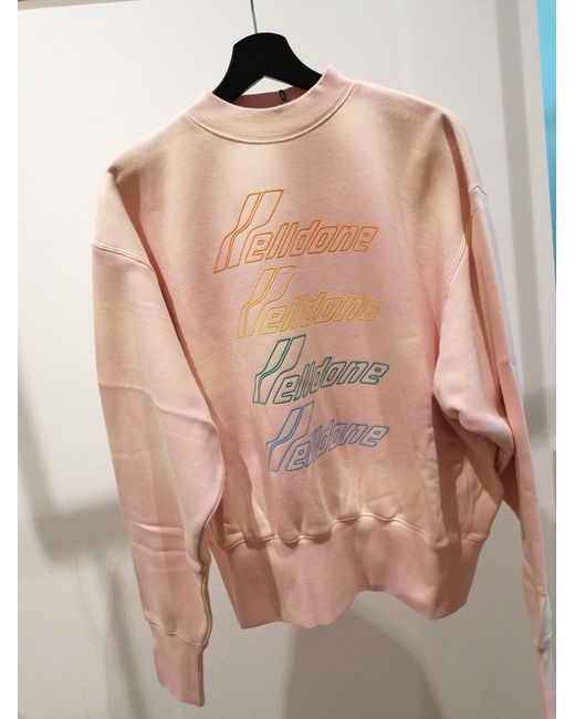 we11done Pink Logo Sports Sweater for men