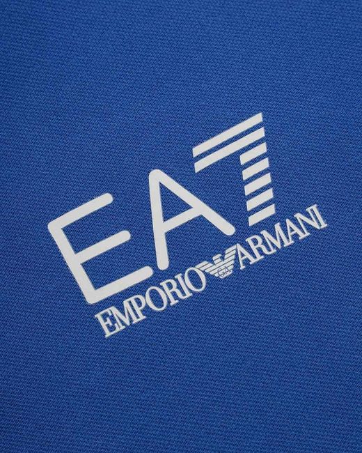 EA7 Blue Logo Printed Polo Shirt for men