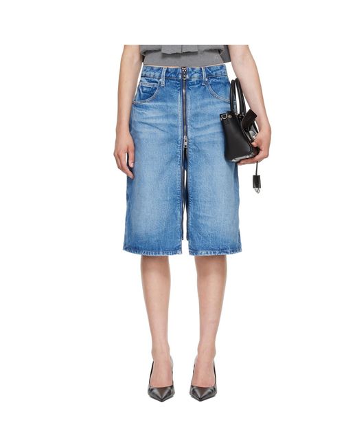 Alexander Wang Blue Zipped Midi Skort