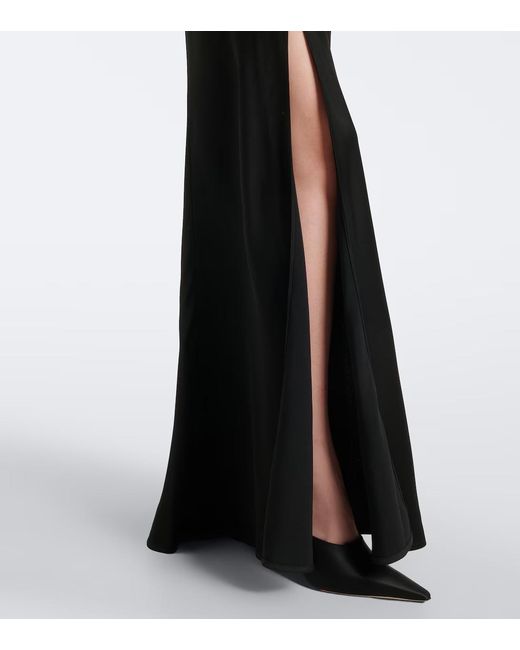 Victoria Beckham Black Paneled Crêpe Satin Gown