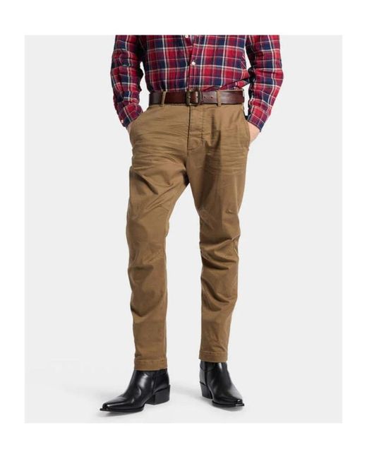 DSquared² Natural Button-Fastening Chino Pants for men