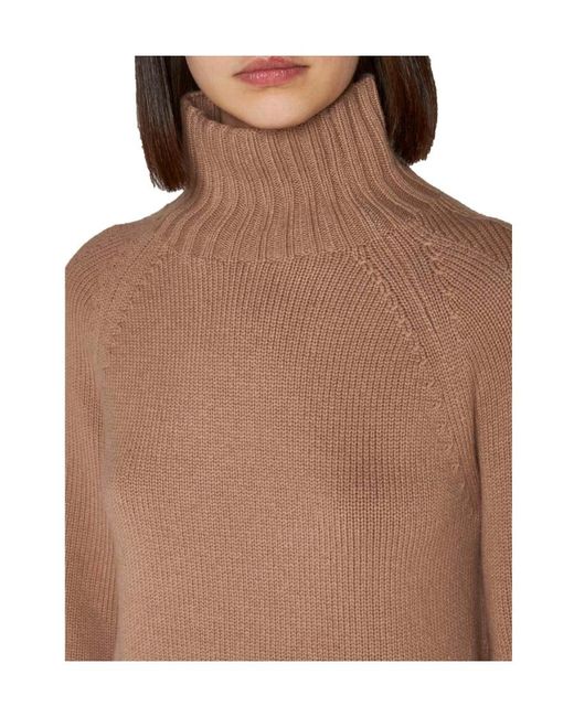 Max Mara Brown 'S Turtleneck Knitted Jumper
