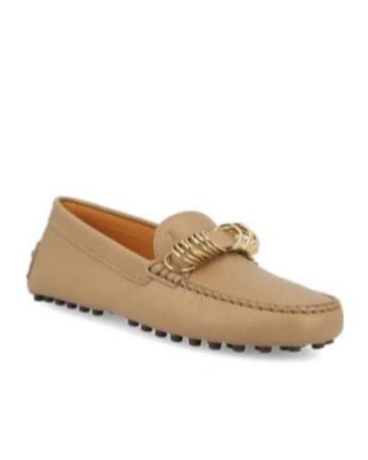 Tod's Brown Ring Embellished Loafers