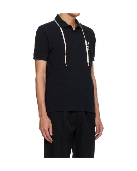 Craig Green Black X Fred Perry Collaboration Drawstring Polo Shirt for men