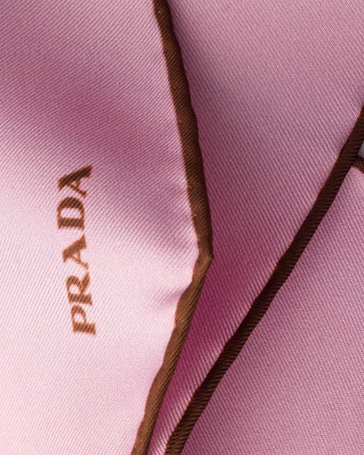 Prada Pink Printed Twill Scarf