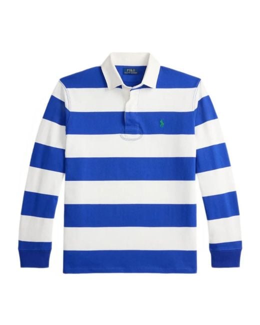 Polo Ralph Lauren Blue Striped Long-Sleeve Polo Shirt for men