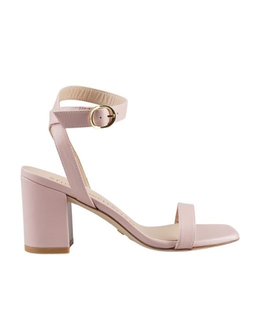 Stuart Weitzman Pink Open-Toe Ankle Strap Sandals