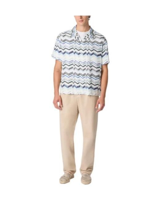 Missoni Gray Zigzag Pattern Shirt for men