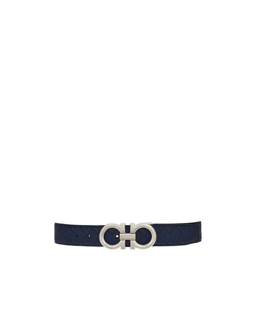 Ferragamo Blue Ferragamo Eyewear Reversible Gancini Belt for men