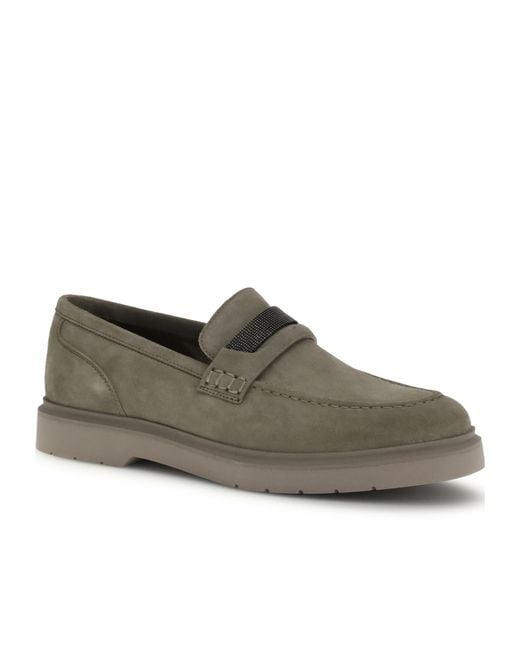 Brunello Cucinelli Green Embellished Almond Toe Loafers
