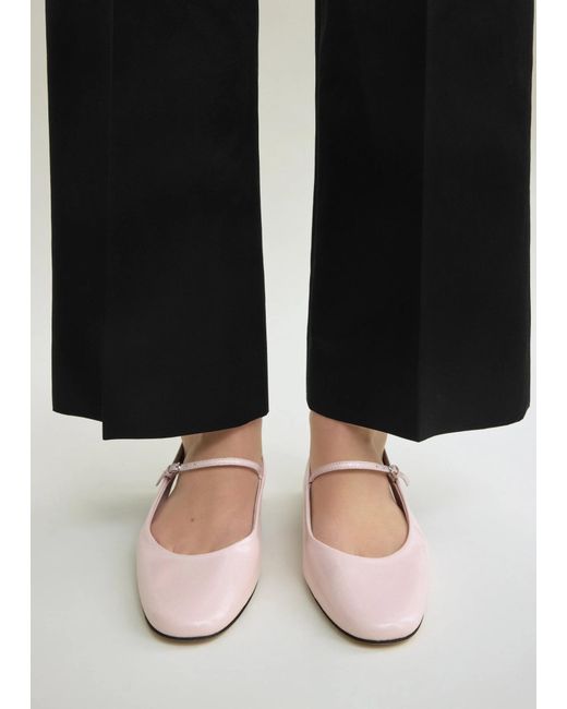Totême White Buckle Strap Ballet Flats