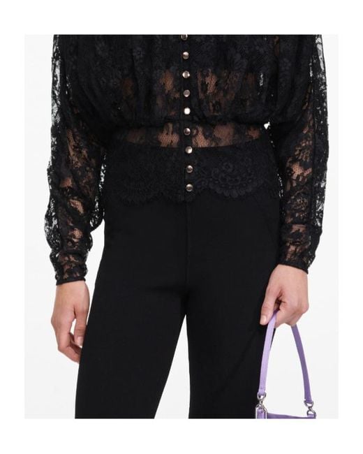 Self-Portrait Black Capri Knit Leggings