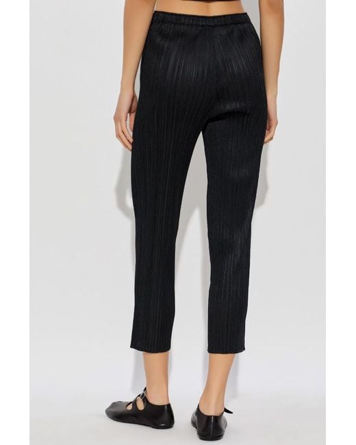 Pleats Please Issey Miyake Black Pleats Please Issey Miyake Pleated Trousers
