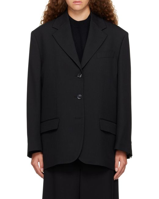 Acne Black Relaxed Fit Button-Up Blazer