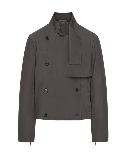Courreges Gray Buckle Long-Sleeves Cotton Jacket