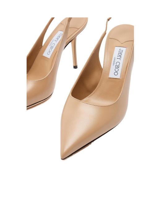 Jimmy Choo Natural High Heels With Leather Back Straps
