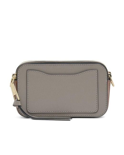 Marc Jacobs Gray The Snapshot Logo Plaque Crossbody Bag