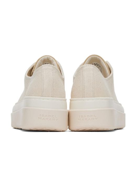 Isabel Marant White Austen Logo-Print Flatform Sneakers