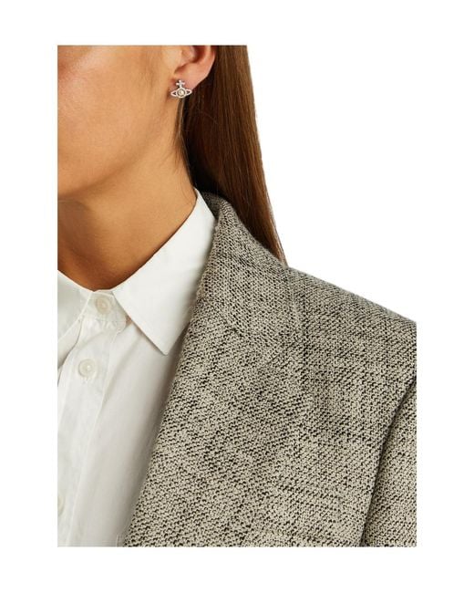 Vivienne Westwood White Olympia Embellished Orb Stud Earrings