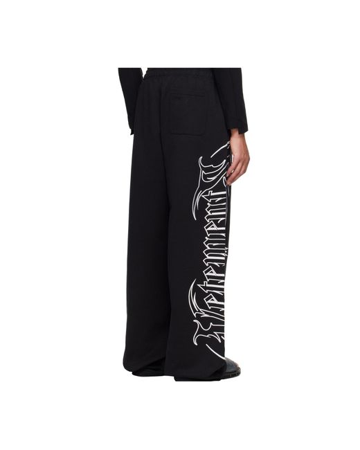 Vetements Black Logo-Embroidered Trousers for men
