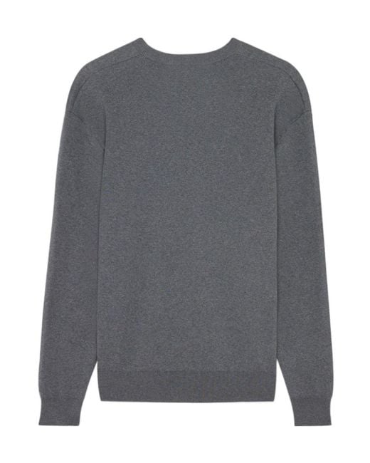 Maison Kitsuné Gray Maison Kitsuné Fox Head Intarsia-Knit Jumper for men