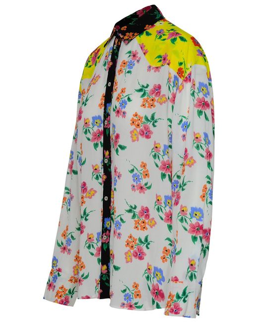 MSGM Multicolor All-Over Floral Printed Buttoned Blouse
