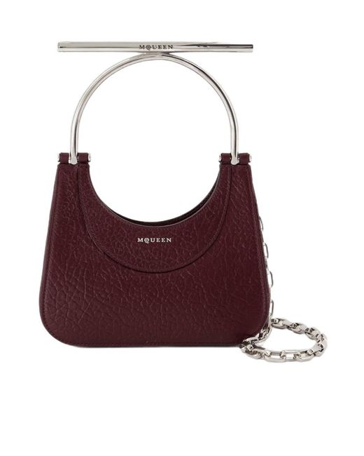 Alexander McQueen Red Mini Cross-Bar Tote Bag