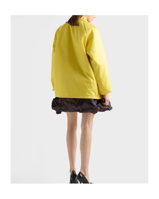 Prada Yellow Logo-Embroidered Button-Up Jacket