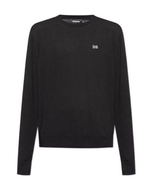 DSquared² Black D2 Crewneck Pullover for men