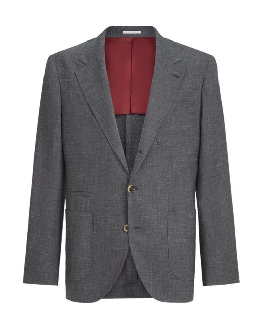 Brunello Cucinelli Gray Deconstructed Jacket for men